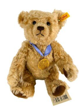 Steiff 2002 Bear of the Year Mohair Danbury Mint Medallion Ltd Ed Tag 666605 12"